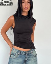 Motel Rocks Womens Clothing UK Direct Mail UO New Product Yeseo Black Vest Tight Top