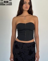 Motel Rocks Womens UK direct mail UO new product Elita black patchwork tube top
