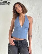 Motel Rocks Womens Clothing UK Direct Mail UO New Aksa Lace Low Neck Halter Vest