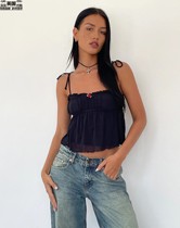 Motel Rocks womens clothing UK direct mail UO new product DAMARIS black pleated suspender belt