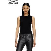 Diesel Womens UK direct mail black wool cashmere slim vest A148380GEAY