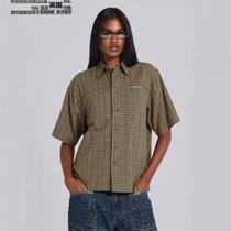 Jaded London womens UK direct mail new loose plaid short-sleeved shirt JMS3077
