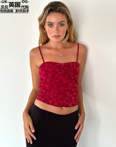 Motel Rocks womens clothing UK direct mail UO new product Hali red pleated short suspender belt