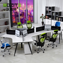 Staff desk 3 6 three-person combination screen baffle card holder working position office furniture computer desk six people