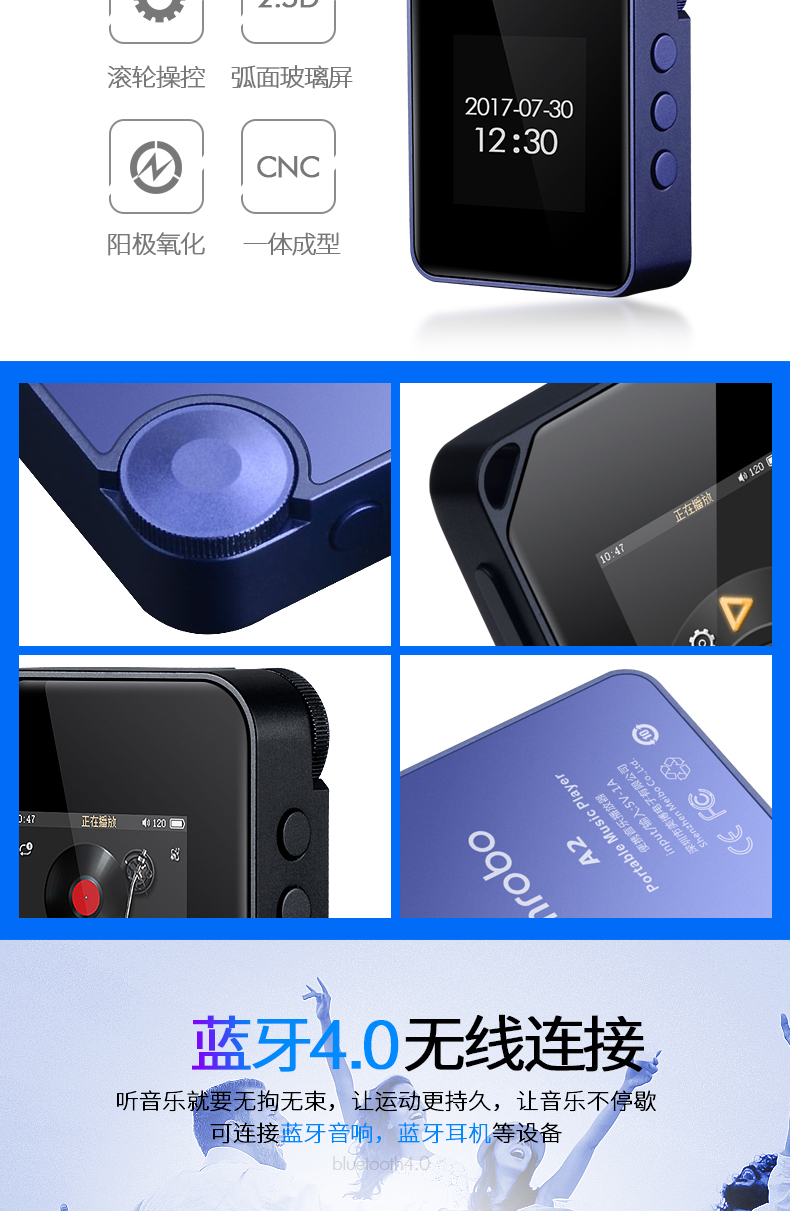 máy nghe nhạc nhỏ gọn Mrobo Bluetooth thể thao máy nghe nhạc mp3 mini sinh viên Hifimp4 chạy Walkman P3 nhạc lossless p5 - Máy nghe nhạc mp3 	máy nghe nhạc mp3 bluetooth ruizu d15