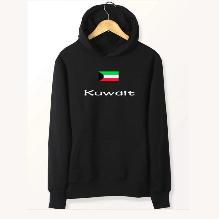 Kuwait cờ lông cừu áo kuwait màu đen thể thao giản dị áo thun hoodie bông tinh khiết có thể được tùy chỉnh - Thể thao lông cừu / jumper