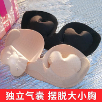 Inflatable invisible bra with no steel ring thickened gathering upper chest wedding glossy non-slip strapless underwear