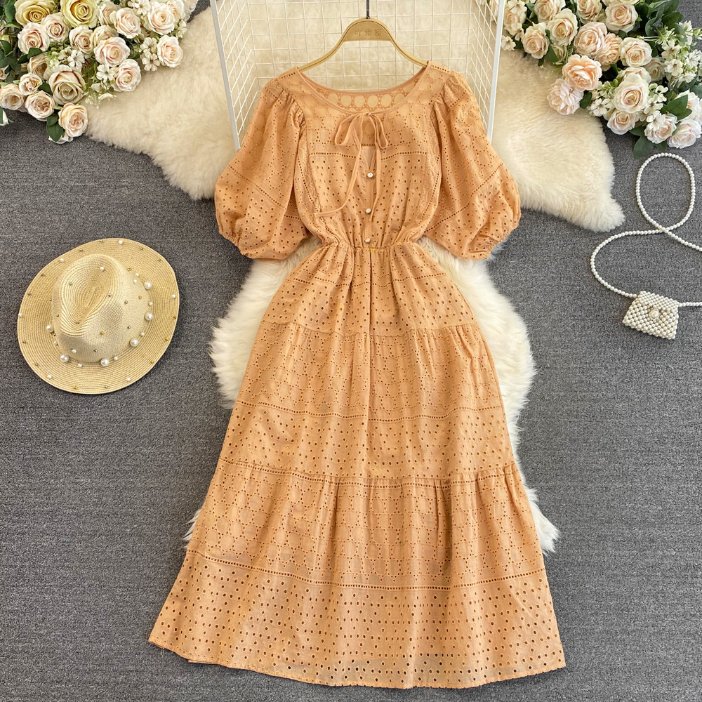 White/Green 2023 Autumn New Lace Embroidery Dress Women Lantern Sleeves  Dresses Female Vintage Party Beach Mini Short Dresses - AliExpress 200000345