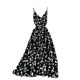 Seaside beach skirt women's holiday skirt ins super hot V-neck high-waisted suspender dress with backless big swing long skirt