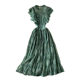 Spring and Autumn Lace Round Neck Dress Long Sleeve Fashion Slim Slim Elegant Ruffled Swing Long Dress Dress Skirt