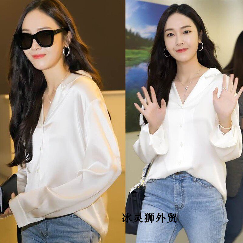 20 summer star Lee Ji-eun Jung Soo-yeon with the same design sense niche retro Hong Kong flavor top loose Korean version of the shirt women