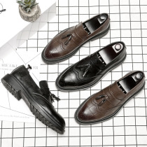 New British all-match leather shoes mens Korean version of casual professional business dress trend one foot lazy Doudou shoes