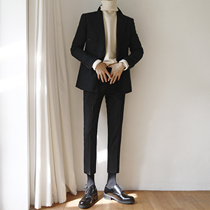 Autumn mens business professional formal Korean version of the British fashion slim suit Mens wedding handsome dress suit suit