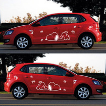 VOLKSWAGEN POLO car stickers Peugeot 2008 Wing Bo Chuang cool body stickers Cartoon Snoopy puppy pull flowers