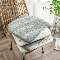 Nordic minimal dining chair cushion horseshoe cushion four seasons of general-purpose thickening whole cotton chair mat can be removable ash