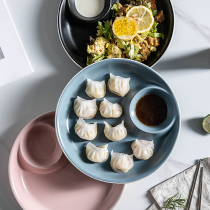 Ceramic Dumplings Dish With Vinegar Dish Home Round Idea Nordic Water Dumplings Sushi Pan Mesh Sweet Potato plate Mother tray