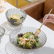 Nordic Phnom Penh Salad Bowl Mesh Red Glass Bowl Tray Suit Home Dessert Bowl Big Fruit Scoop Bowl Single Idea