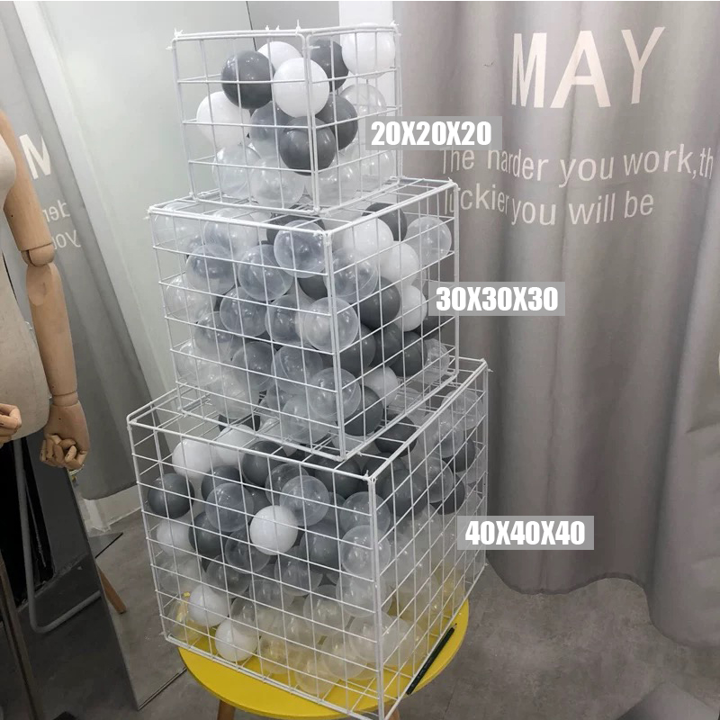 Children's clothing window decoration ins net red shop transformation bedroom grid ocean ball cube grid doll storage basket