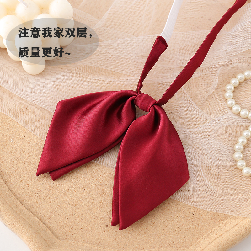 Liang Qiu 2020 new JK tie small tip rabbit ear knit pure collar flower college style uniform accessories 125