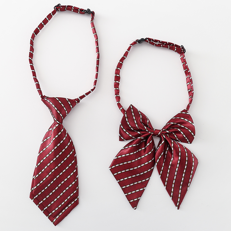 Liang Tie Kindergarten Neutral Small Tie College Collar Flower Elementary School Students Low Grade Male And Female Bow Tie Knot Wine Red