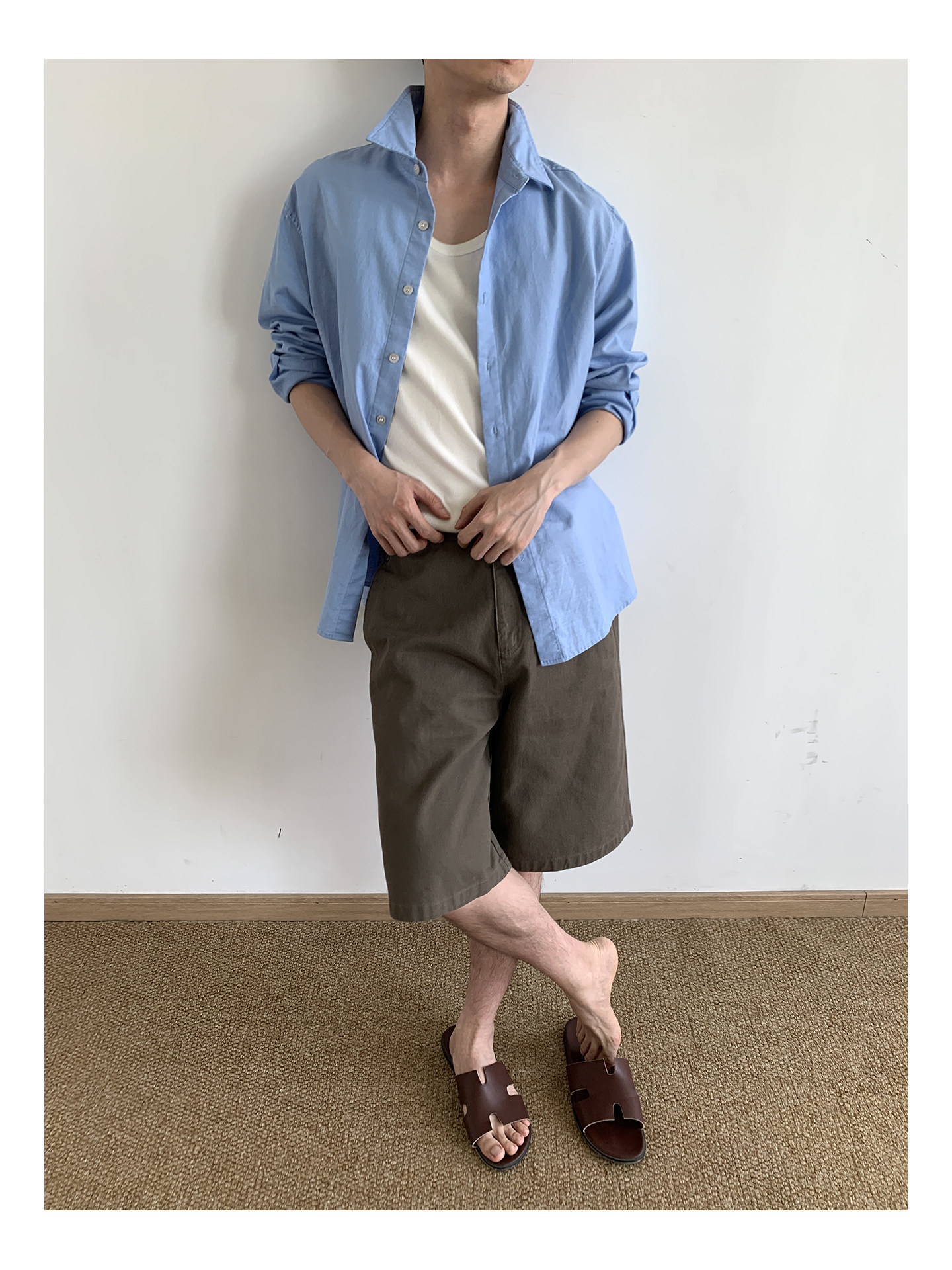 MION Blue Linen Loose Shirt