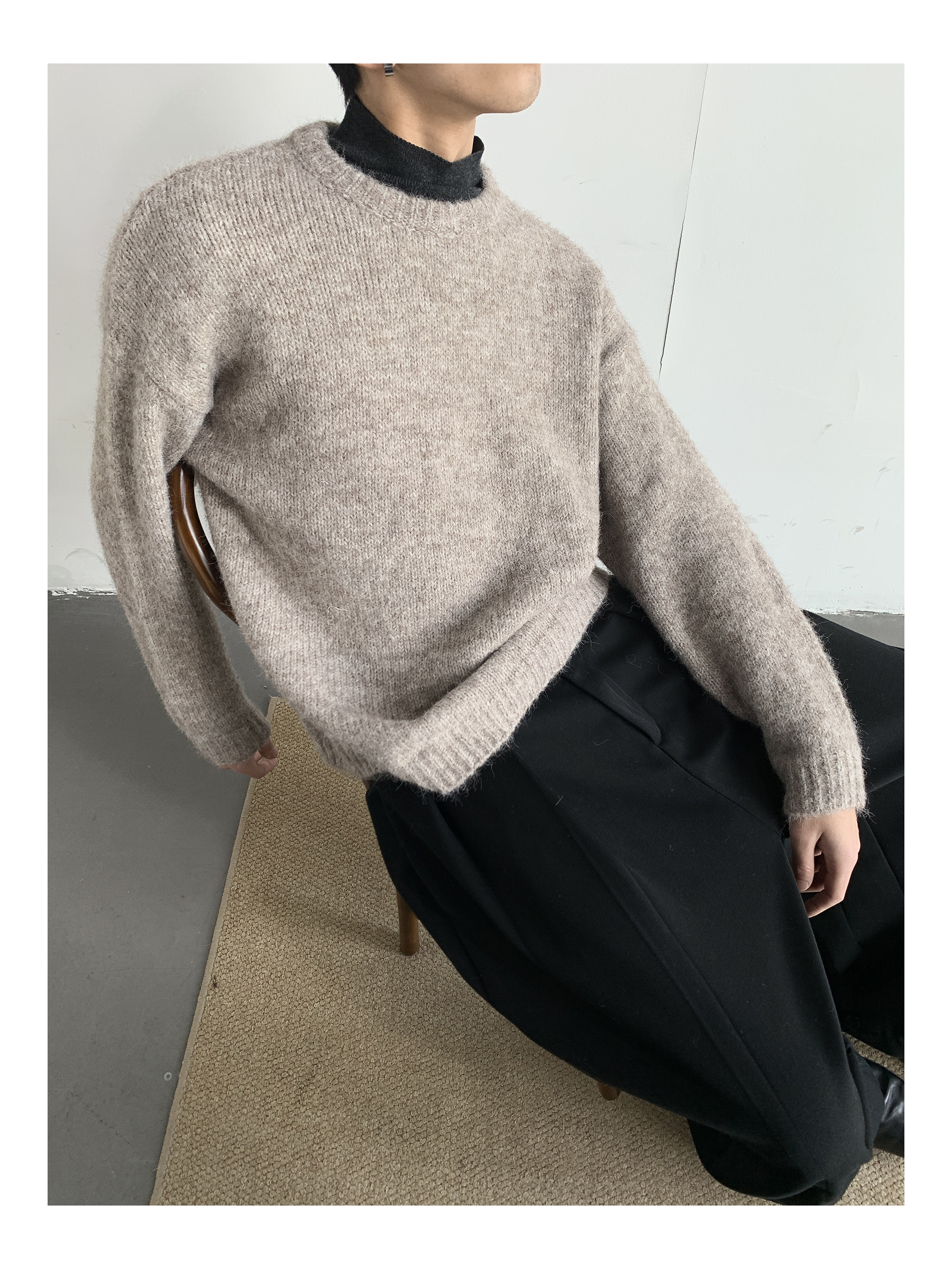 MION Thickened Wool Knit Sweater