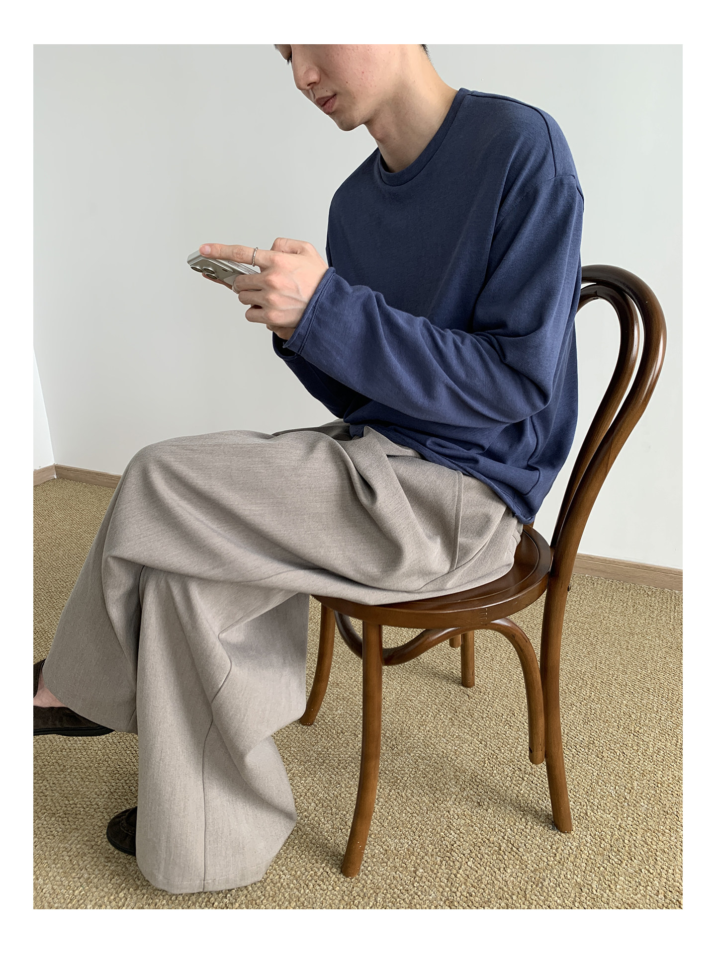 MION Relaxed Slub Cotton Long-Sleeve Tee