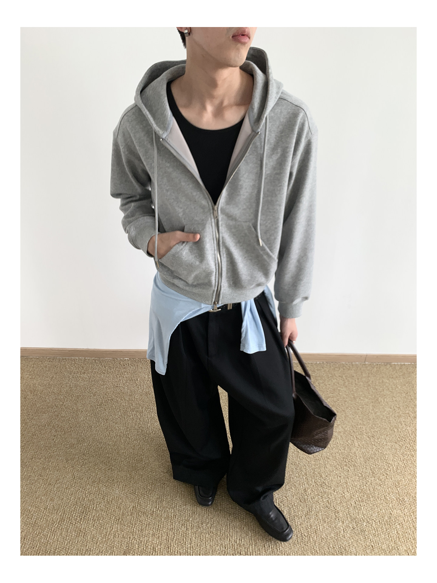 MION Cropped 435g Zip-Up Hoodie