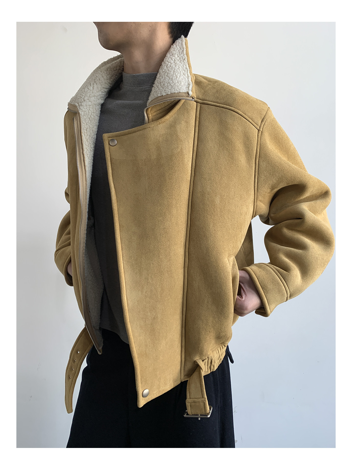 MION Fur-Lined Cropped Coat