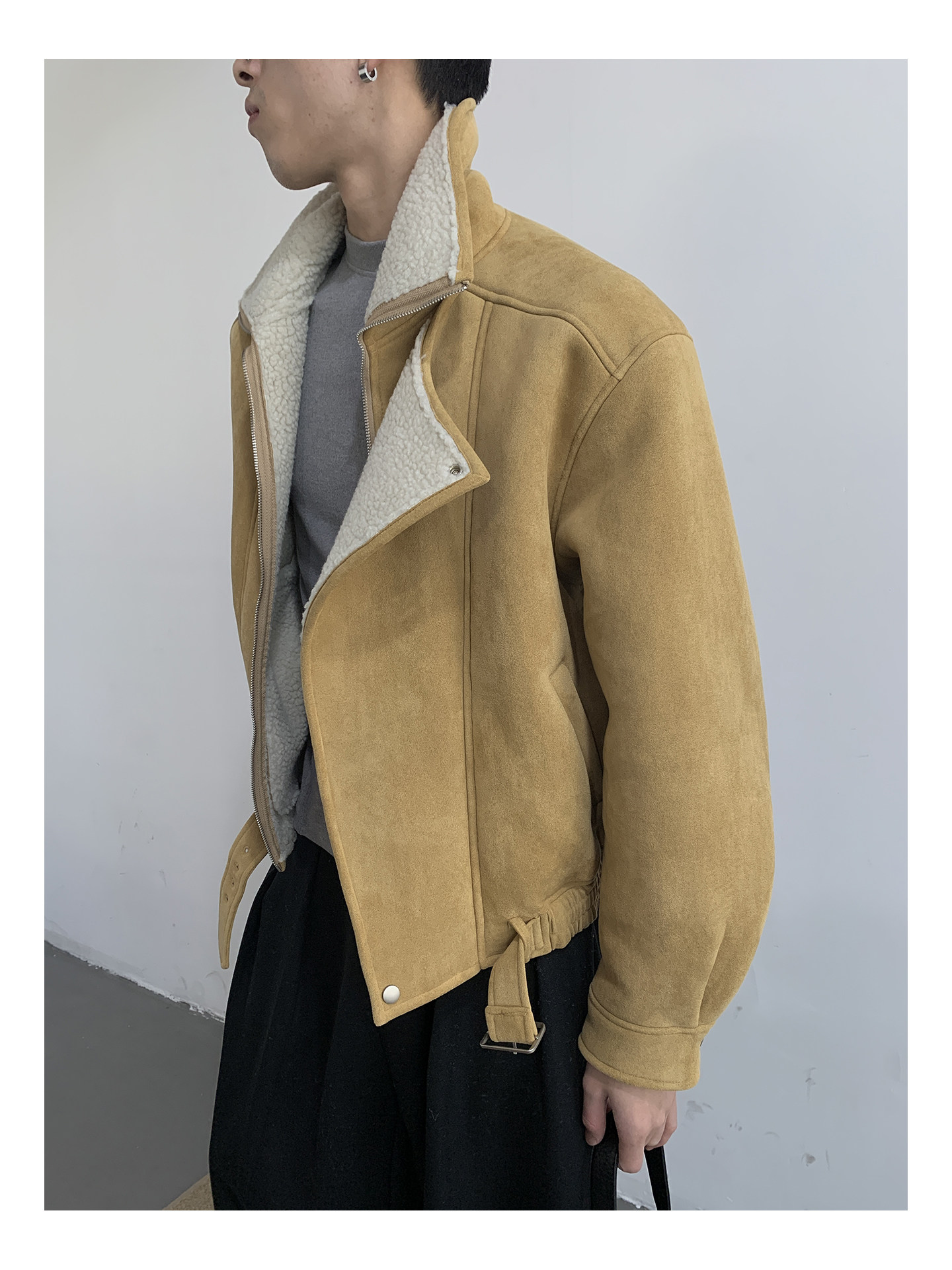 MION Fur-Lined Cropped Coat