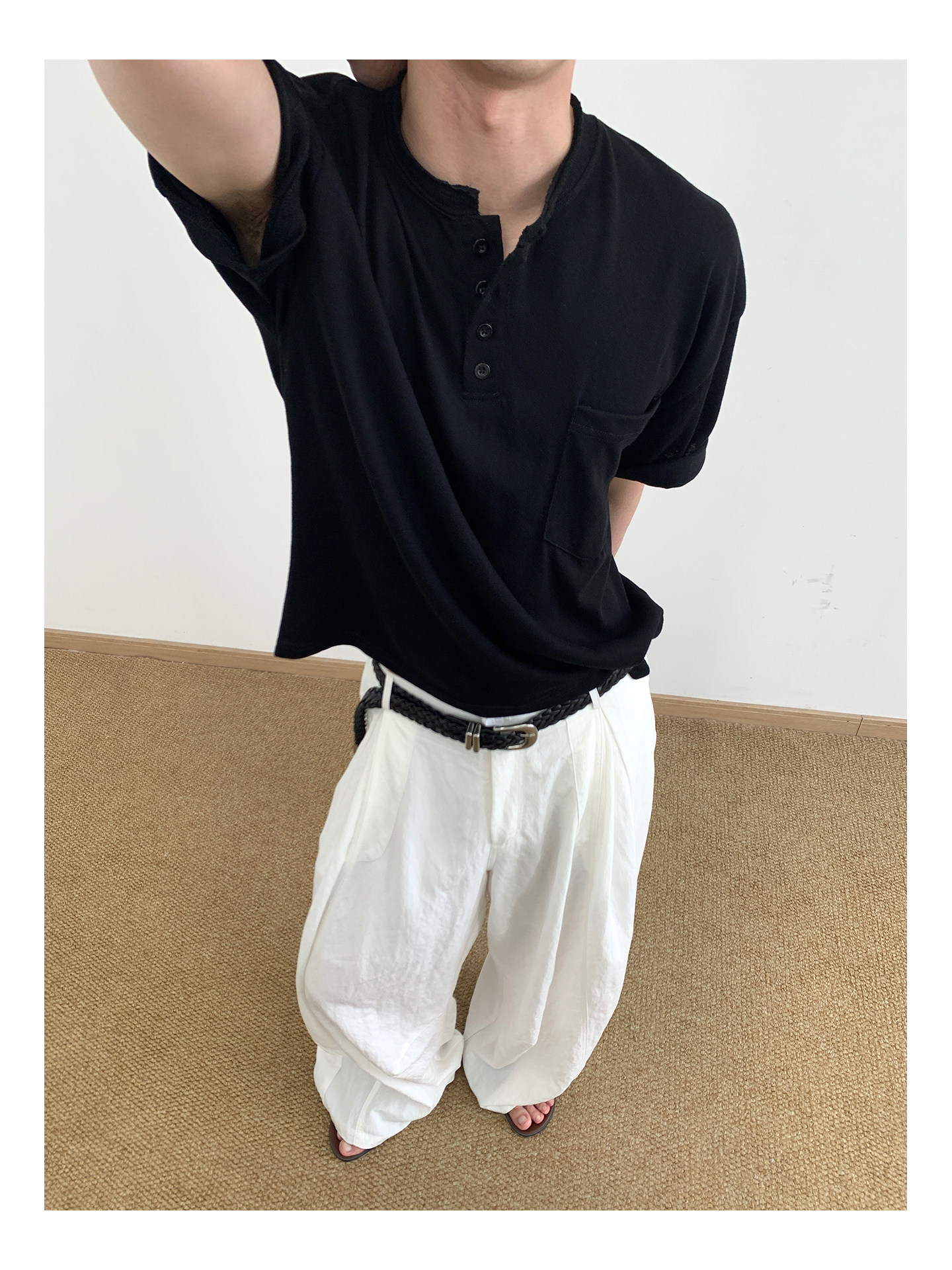 MION Henley Neck Relaxed Tee