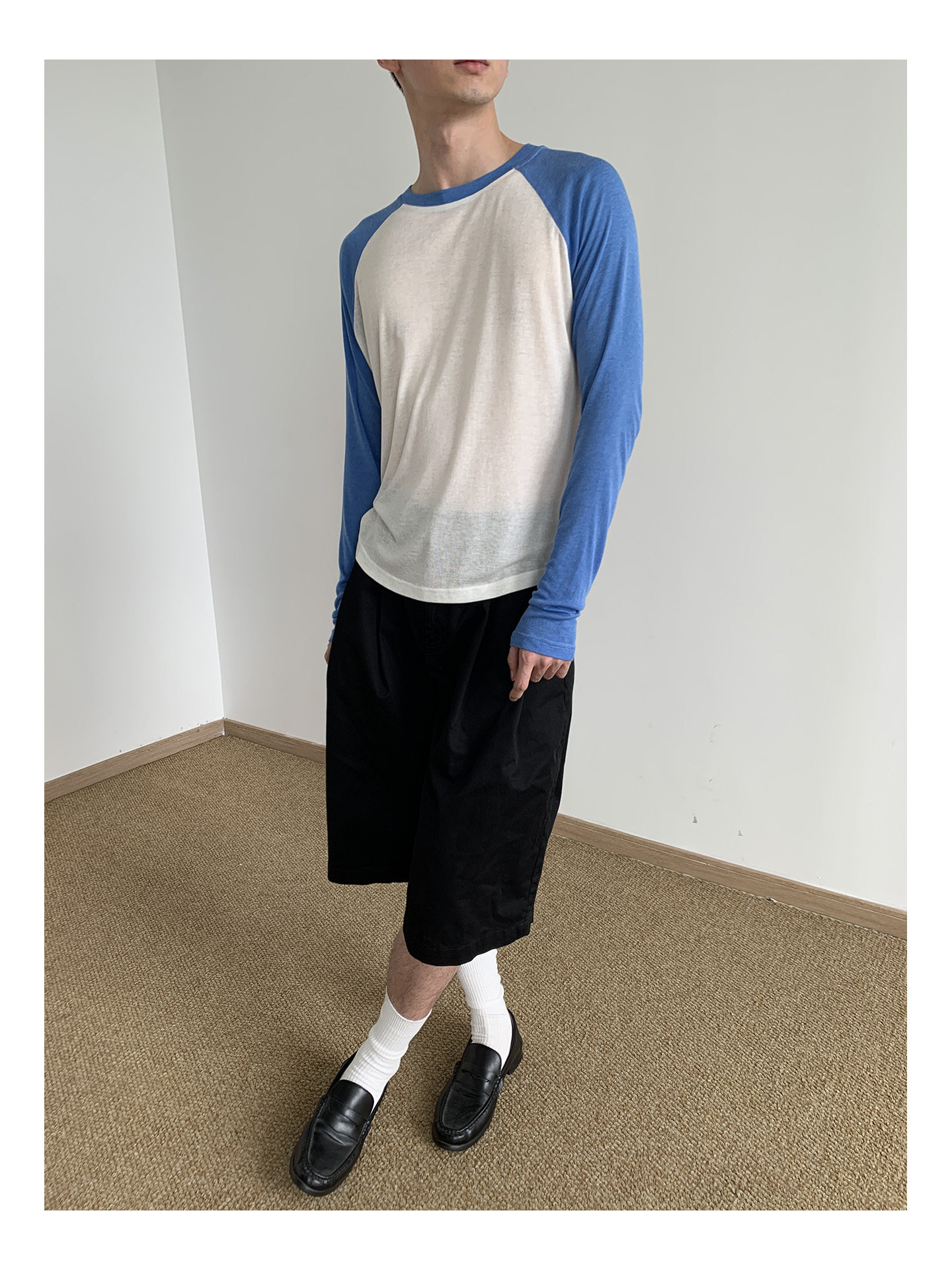 MION Cropped Raglan-Sleeve Crewneck Tee