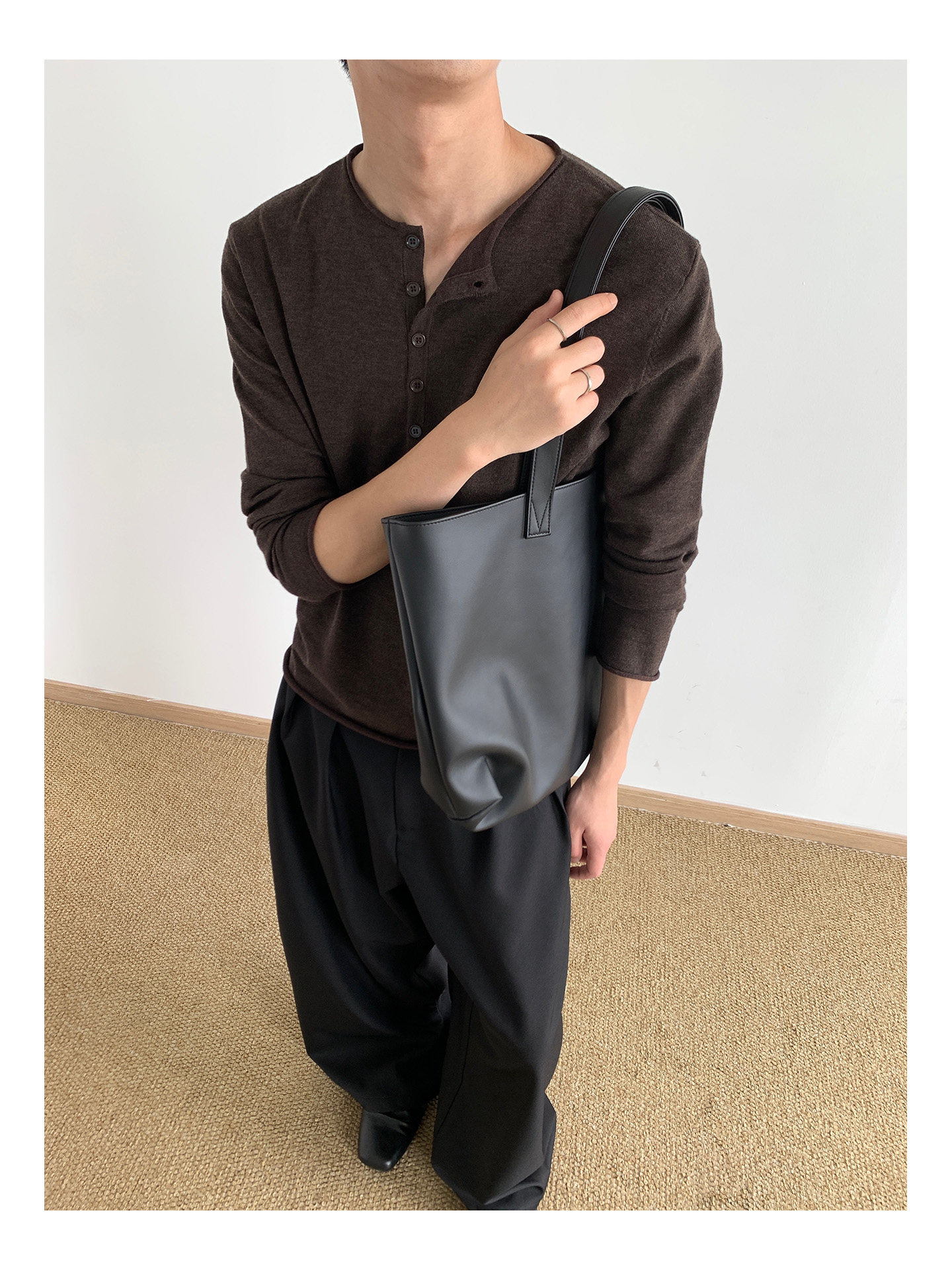 MION Henley Knit Sweater