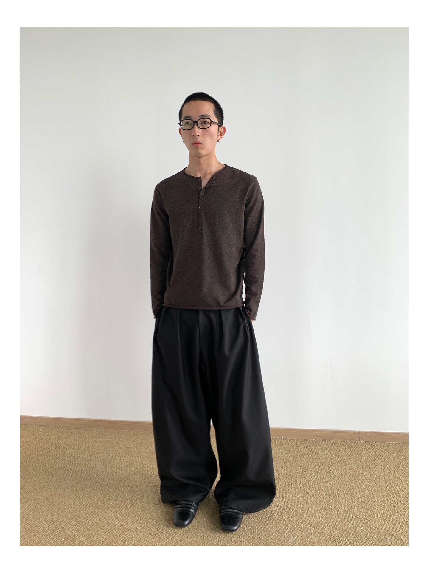 MION Henley Knit Sweater