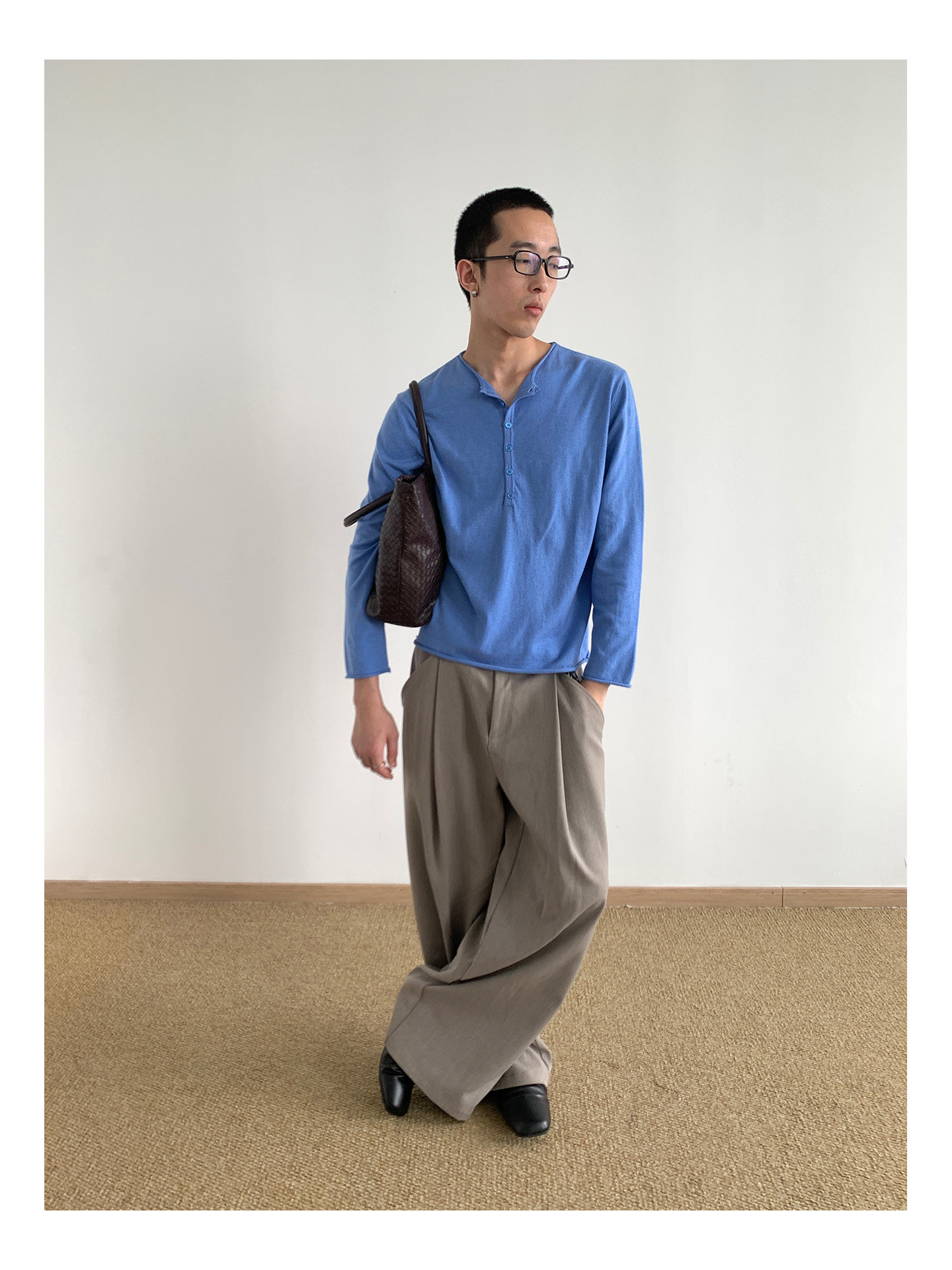 MION Henley Knit Sweater