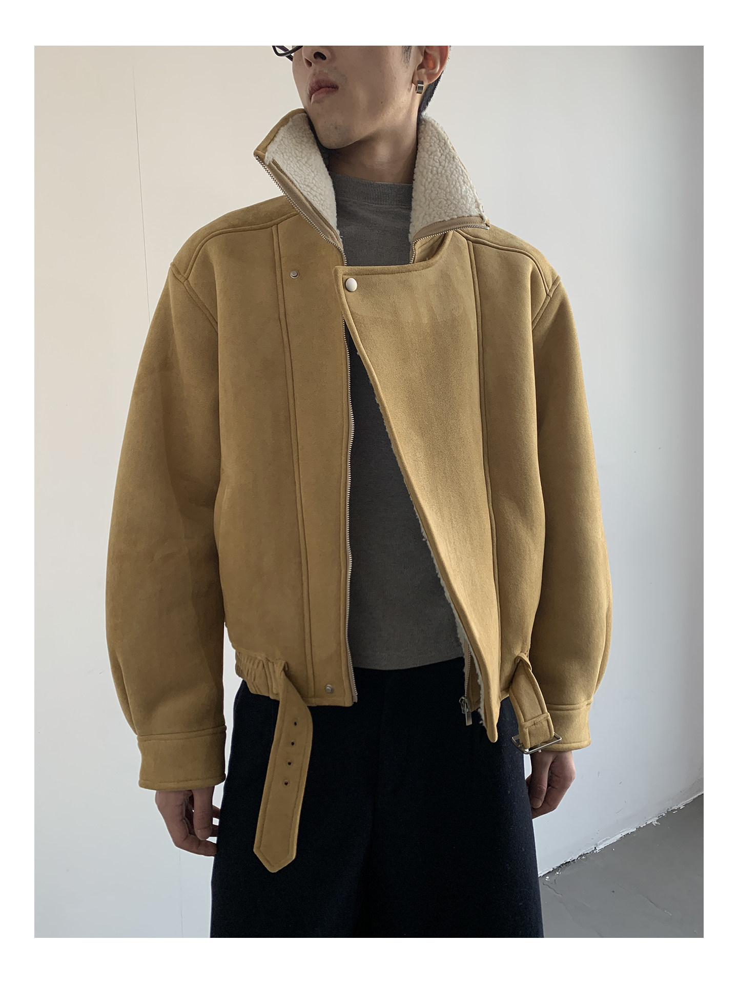 MION Fur-Lined Cropped Coat