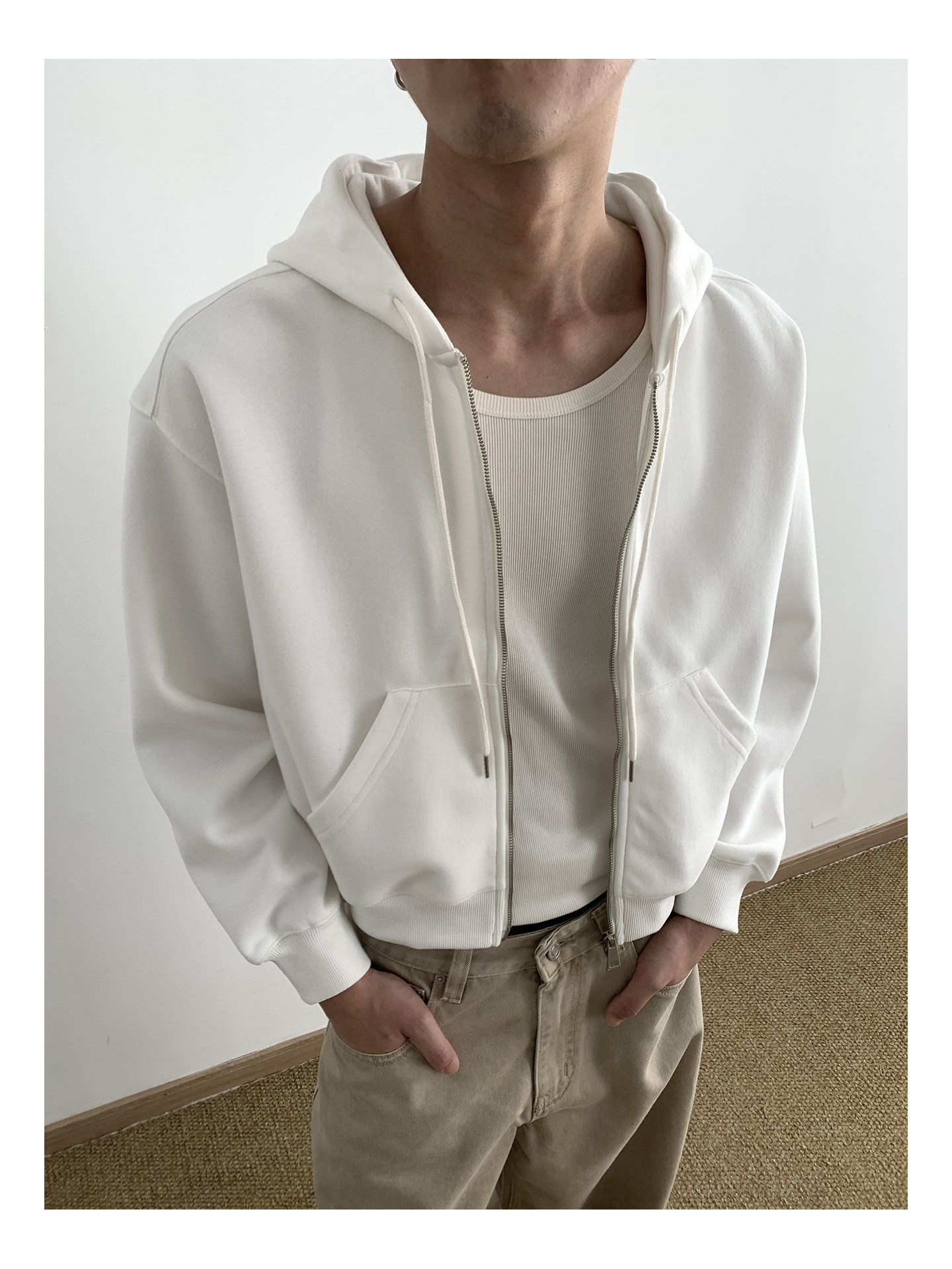 MION Cropped 435g Zip-Up Hoodie