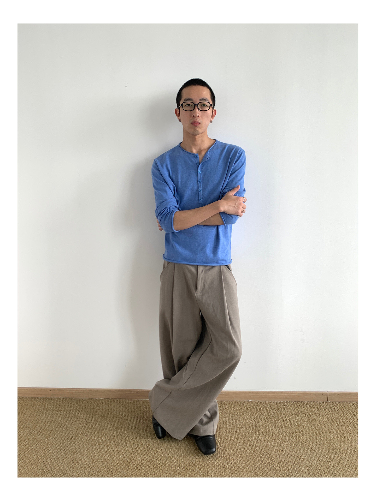 MION Henley Knit Sweater