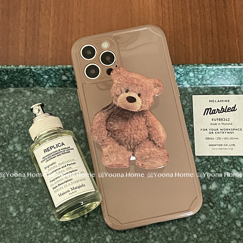 Yoona Home Bear Bracket for Apple iphone12 11promax Mobile Phone Protective Shell x Female 78plus Soft
