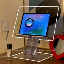 Upgraded retractable acrylic ins transparent reading rack bookshelf tablet ipad stand