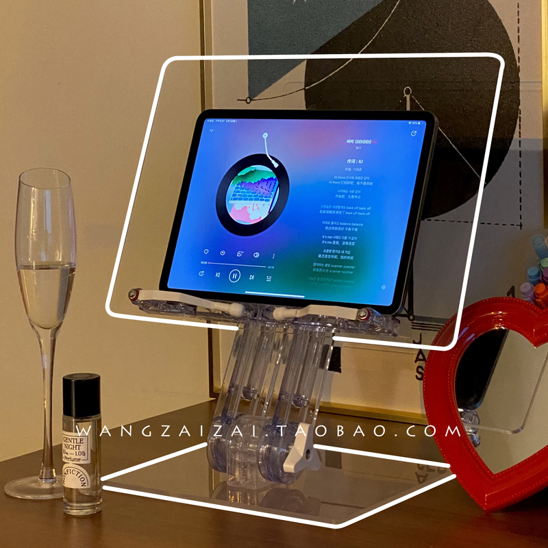 Yoona Home Upgraded Version of Retractable Acrylic ins Transparent Reading Stand Bookshelf Tablet iPad Stand