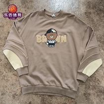 Li Ning LINE FRIENDS co-name Cai Chengyu same brown bear men and women pullover sweater AWDQB04