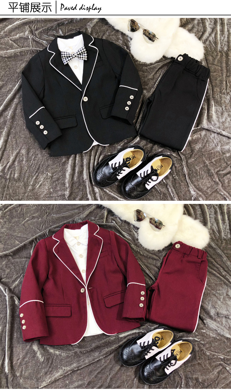 Bộ đồ trẻ em, áo blazer dài tay, trang phục bé trai, phong cách châu Âu và Mỹ, bé trai, trẻ em, váy, bộ vest quý ông đầm cho bé gái