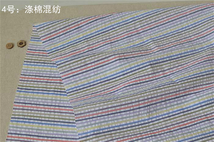 Mới mùa xuân và mùa hè tươi Nhật Bản sọc bong bóng polyester bông vải thủ công tự làm áo sơ mi váy nhà quần áo bông vải