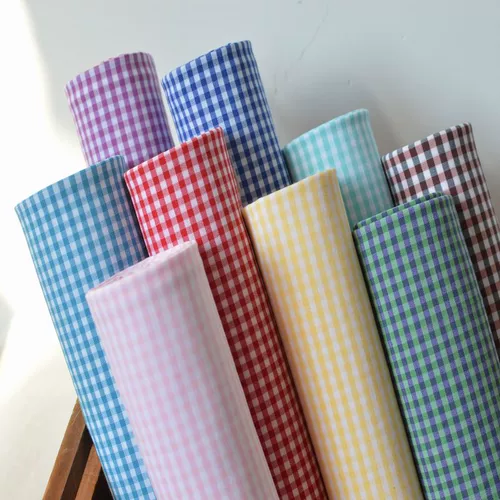 Санми Бесплатная доставка конфеты -Королевная эластичная мини -клетчатая клетчатая ткань лето тонкая/ручная рубашка