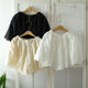 ສັ້ນ Elastic waists ຝ້າຍບໍລິສຸດ summer embroidery double layer opaque