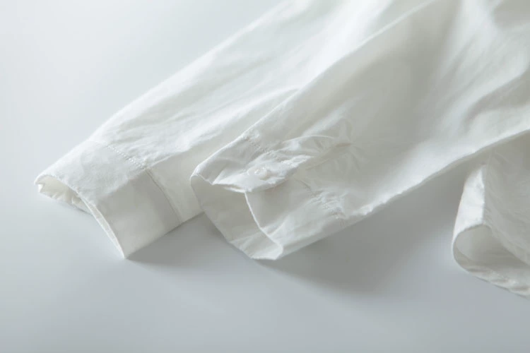 Xuân 2018 mới của phụ nữ áo trắng cotton tai thỏ đứng cổ áo văn học áo sơ mi nữ dài tay áo sơ mi nữ dài tay hàn quốc