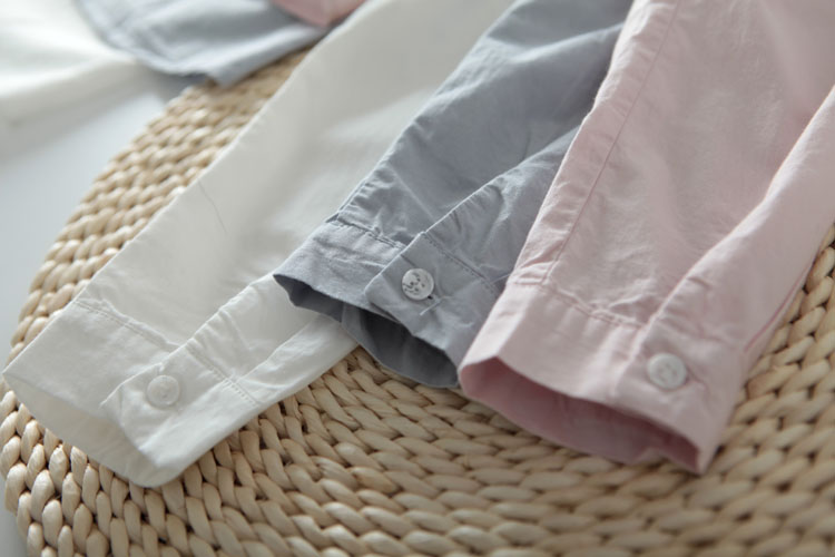 Xuân 2018 mới của phụ nữ áo trắng cotton tai thỏ đứng cổ áo văn học áo sơ mi nữ dài tay áo sơ mi kiểu nữ
