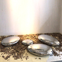 Stainless steel cobblestone sculpture egg-shaped landscape sketch outdoor garden grass flow pool water landscape decoration beautification