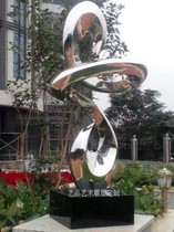 Outdoor decorative ornaments stainless steel landscape sculpture sketch large Twisted square floor metal crafts spot